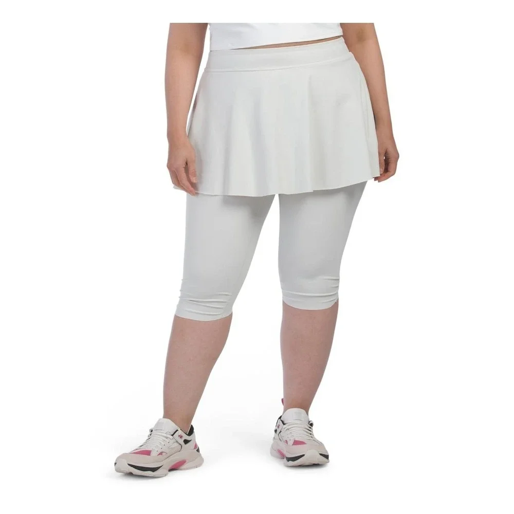 Womens‎ White Athletic Skort Capris Athleisure Skirt Pants Size 1X